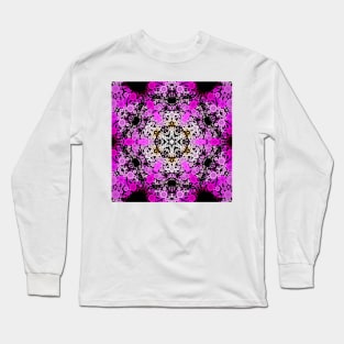 Dot Mandala Flower Pink and White Long Sleeve T-Shirt